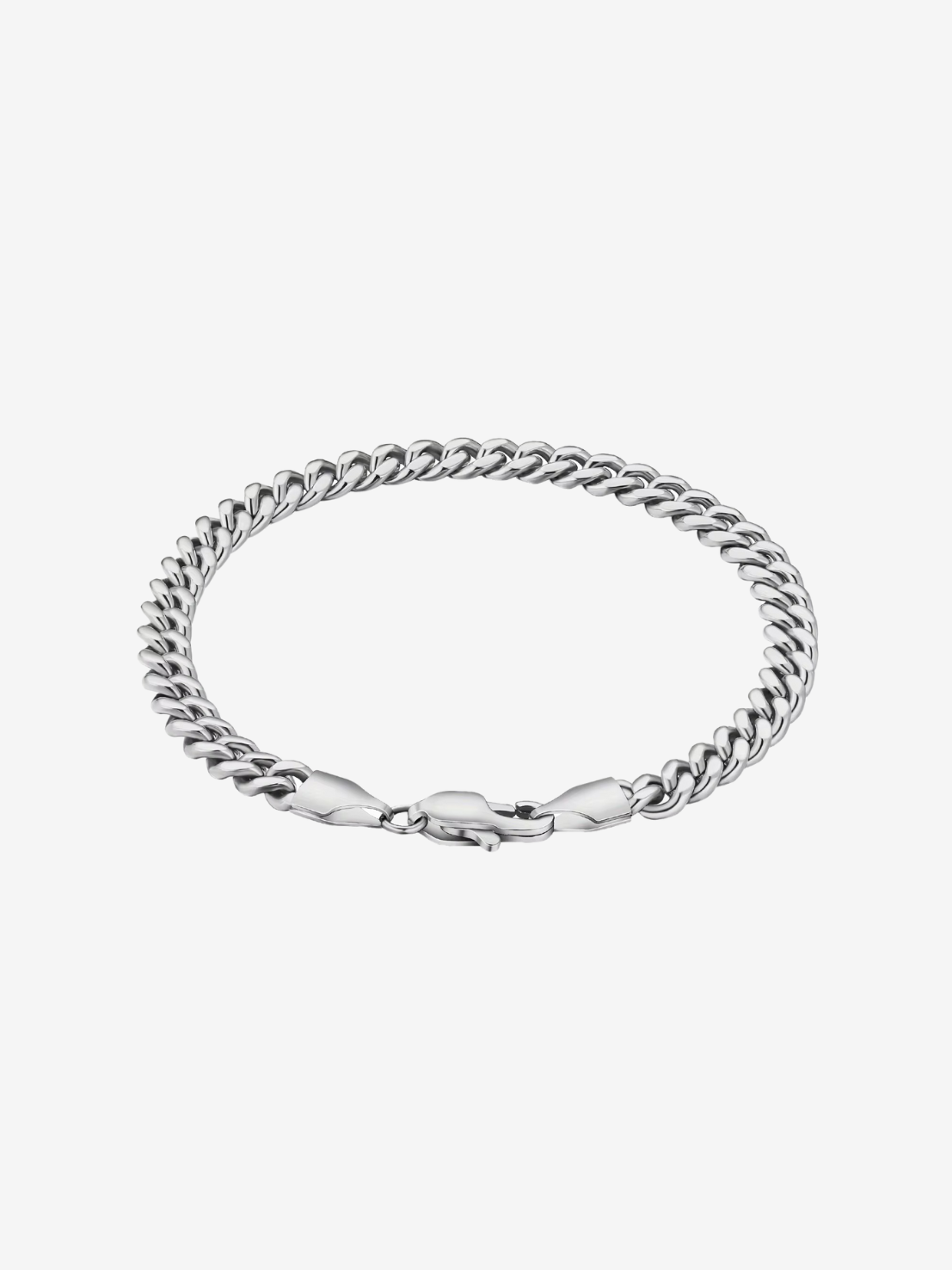 Modern silver link bracelet with matte finish and secure clasp