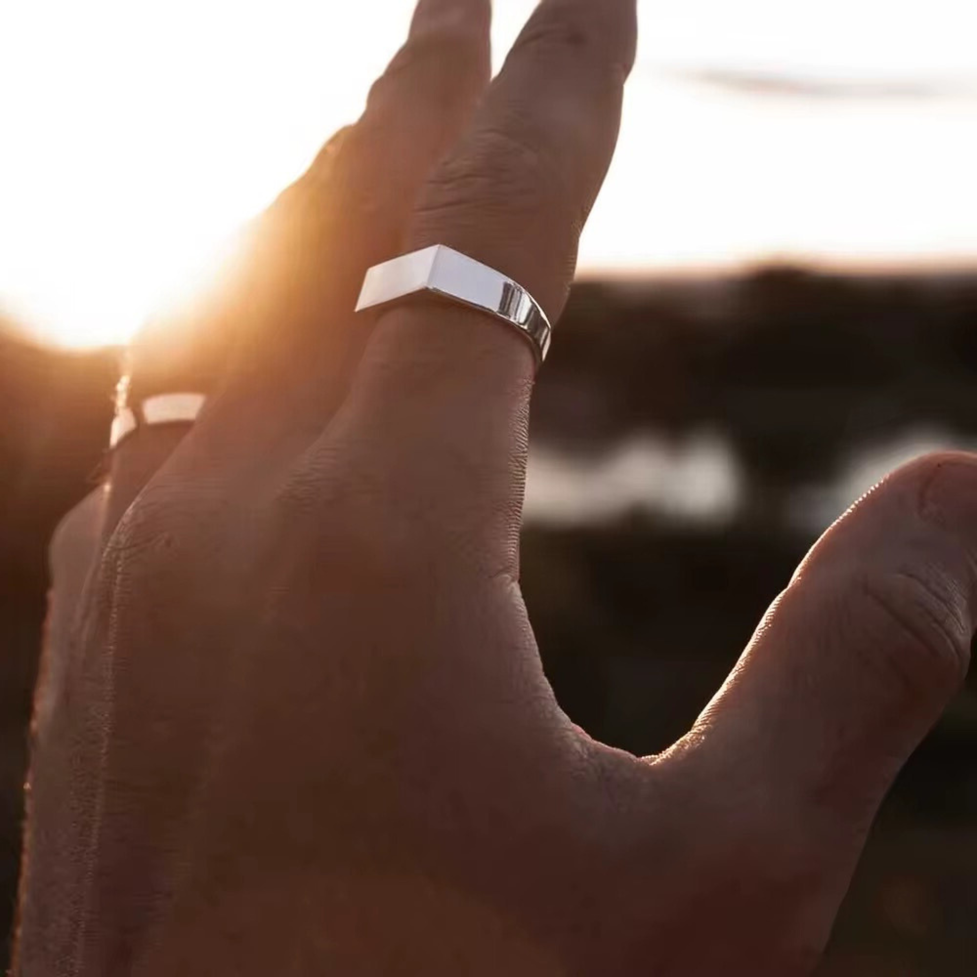 Men’s stainless steel ring with polished finish, minimalist design, lightweight and hypoallergenic