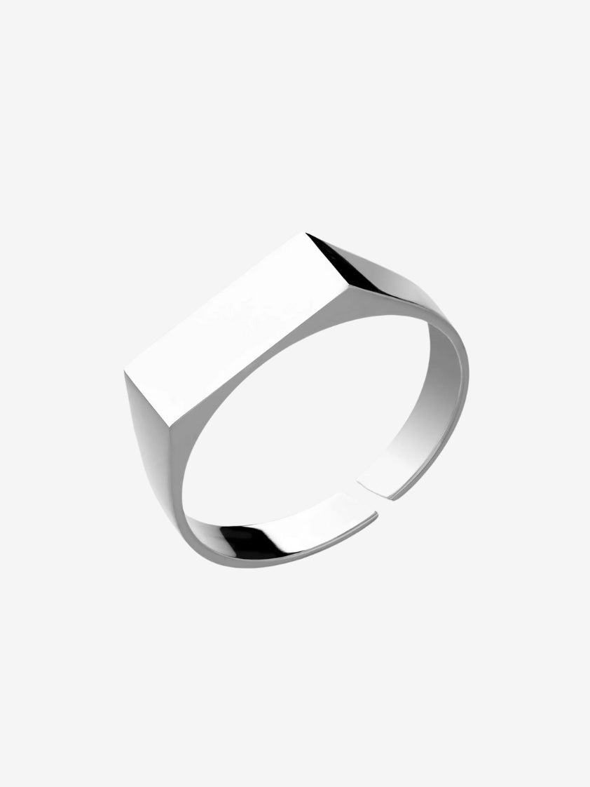 Sleek silver stainless steel ring with polished surface, hypoallergenic and water-resistant, suitable for daily wear