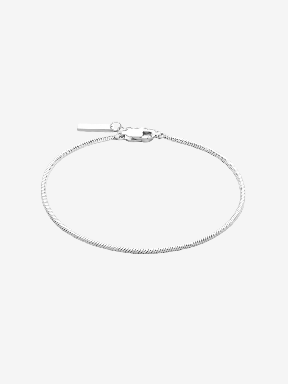 Silver stainless steel bracelet with snake link design