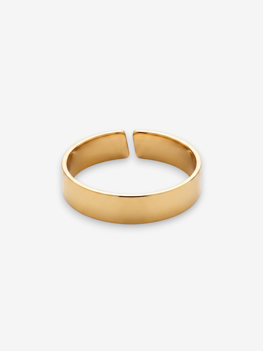 LOUVOND Orien ring in minimalist goudkleurig design met een open band voor dagelijkse elegantie.