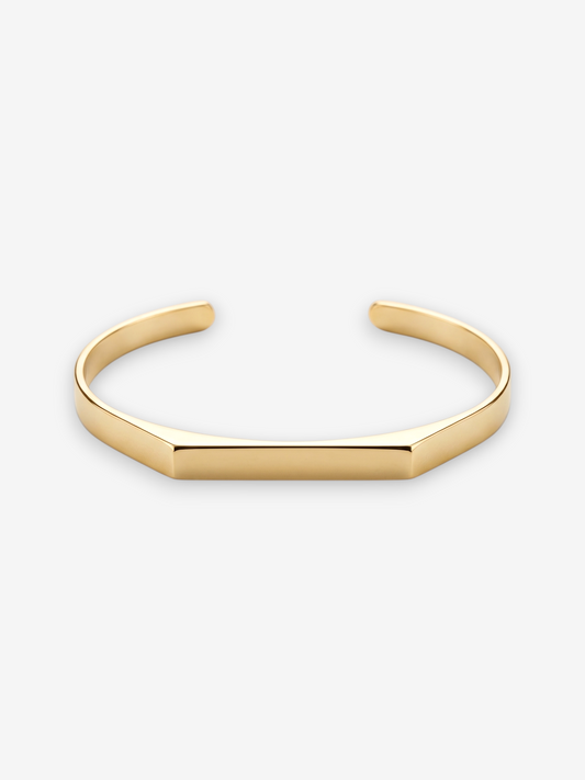 LOUVOND Renzo armband van goudkleurig roestvrij staal met een minimalistisch en hoekig design voor dagelijks gebruik.